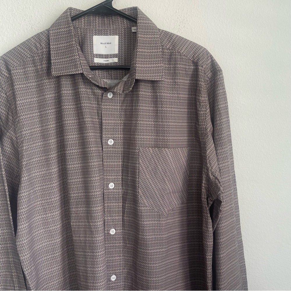 Billy Reid Pattern Button Down Long Sleeve Front … - image 1